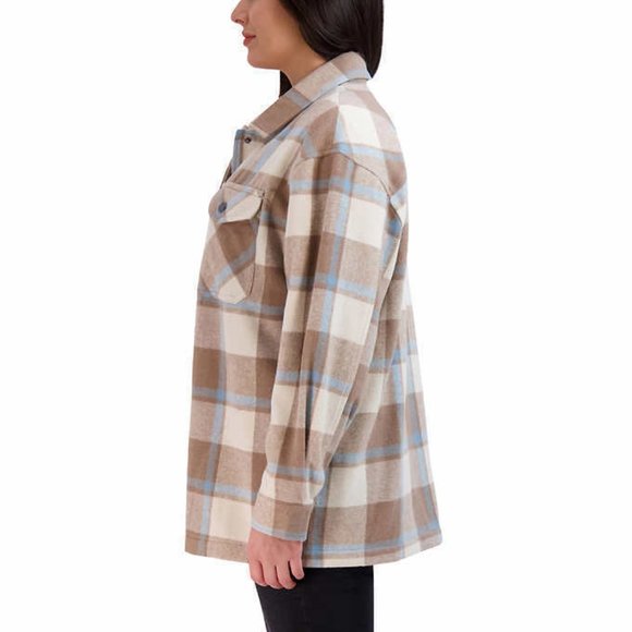 NWoT HFX Women's Button Down Front Pocket Shirt Jacket Gray Size S $80 1D039 - Picture 3 of 3